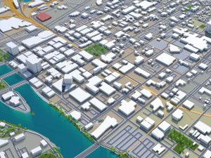 cedar rapids city iowa usa 30km 3D Model