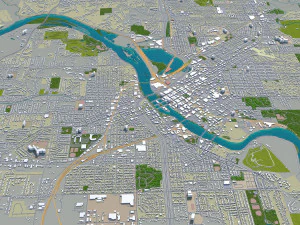 cedar rapids city iowa usa 30km 3D Model