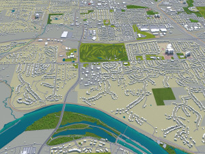 cedar rapids city iowa usa 30km Model 3D