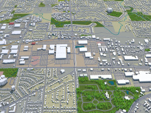 cedar rapids city iowa usa 30km Model 3D
