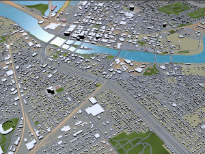 cedar rapids city iowa usa 30km Model 3D
