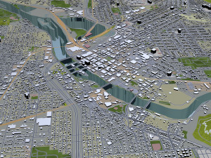 cedar rapids city iowa usa 30km Model 3D