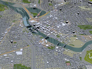 cedar rapids city iowa usa 30km 3D Model