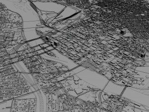 cedar rapids city iowa usa 30km Model 3D