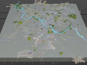 cedar rapids city iowa usa 30km Model 3D
