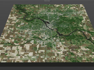 cedar rapids city iowa usa 30km Model 3D