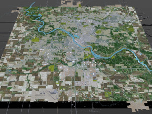 cedar rapids city iowa usa 30km Model 3D