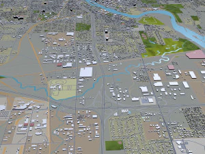 cedar rapids city iowa usa 30km 3D Model