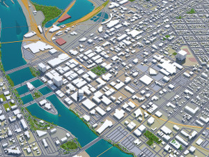 cedar rapids city iowa usa 30km Model 3D