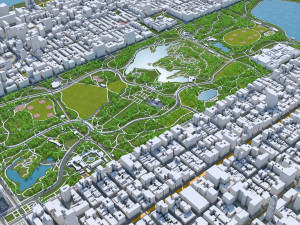 central park manhattan city new york 7km 3D Model