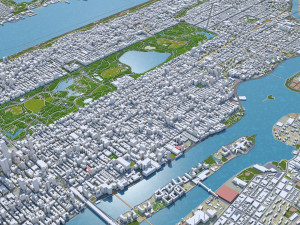 central park manhattan city new york 7km 3D Model