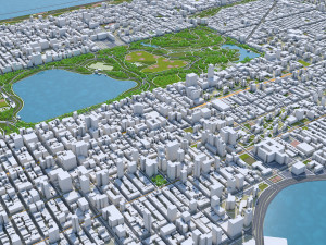 central park manhattan city new york 7km 3D Model
