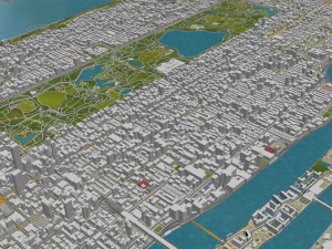 central park manhattan city new york 7km 3D Model