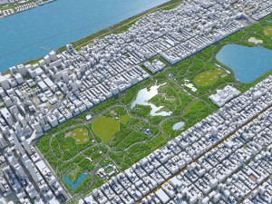 central park manhattan city new york 7km 3D Model