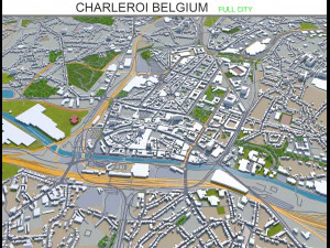 シャルルロワ市 ベルギー 30km 3Dモデル