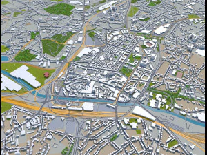 charleroi city belgium 30km 3D Model