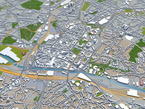 charleroi city belgium 30km 3D Model
