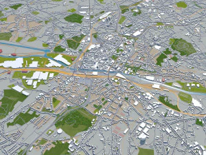 charleroi city belgium 30km 3D Model