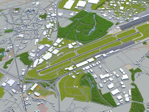 charleroi city belgium 30km 3D Model