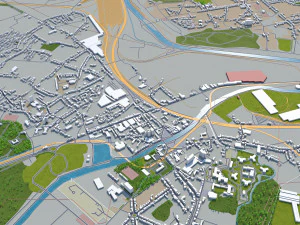 charleroi city belgium 30km 3D Model