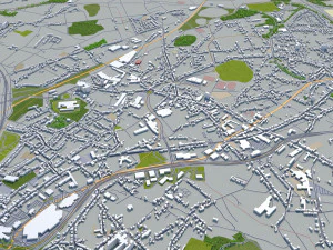 charleroi city belgium 30km 3D Model