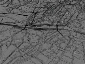 charleroi city belgium 30km 3D Model