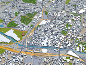 charleroi city belgium 30km 3D Model