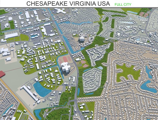 chesapeake city virginia usa 60km Modello 3D .c4d .max .obj .3ds .fbx .stl .blend 
