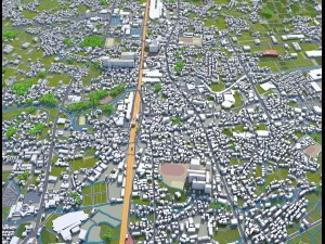 chikugo city fukuoka japan 20km Model 3D