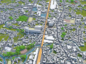 chikugo city fukuoka japan 20km Model 3D