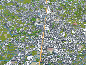 chikugo city fukuoka japan 20km Model 3D