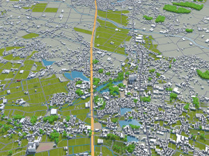 chikugo city fukuoka japan 20km Model 3D