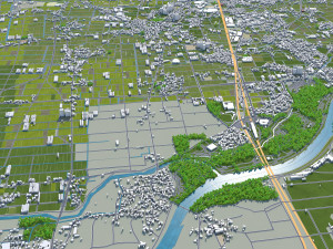 chikugo city fukuoka japan 20km Model 3D
