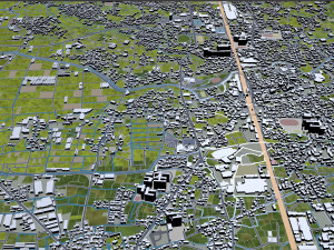 chikugo city fukuoka japan 20km Model 3D
