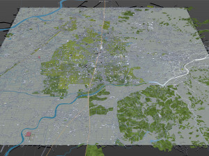 chikugo city fukuoka japan 20km Model 3D