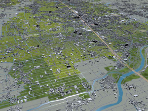 chikugo city fukuoka japan 20km Model 3D