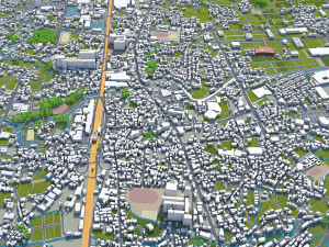 chikugo city fukuoka japan 20km Model 3D