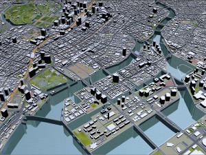 chiyoda and chuo central city tokyo 10km Model 3D