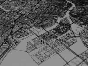 chiyoda and chuo central city tokyo 10km Model 3D