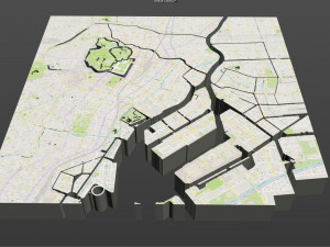 chiyoda and chuo central city tokyo 10km Model 3D