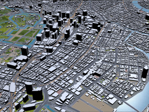 chiyoda and chuo central city tokyo 10km Model 3D