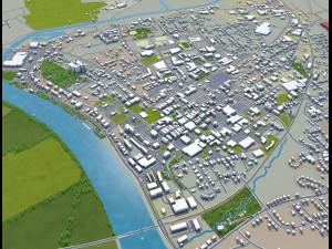 clarksville city tennessee usa 35km 3Dモデル