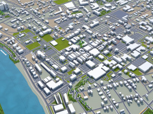 clarksville city tennessee usa 35km 3Dモデル