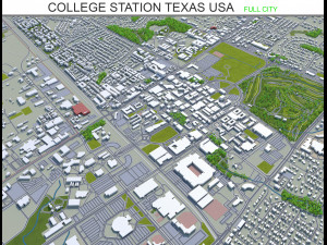 college station city texas usa 30km 3D Model