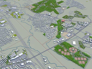 college station city texas usa 30km 3D Model