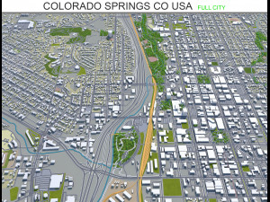 colorado springs co city usa 60km Modello 3D