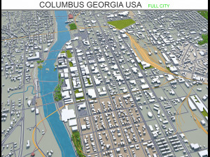 columbus city georgia usa 50km 3D 모델