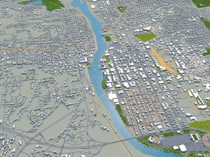 columbus city georgia usa 50km 3D Model