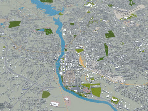 columbus city georgia usa 50km 3D Model