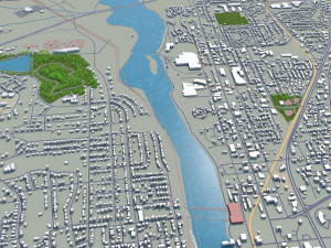 columbus city georgia usa 50km 3D Model